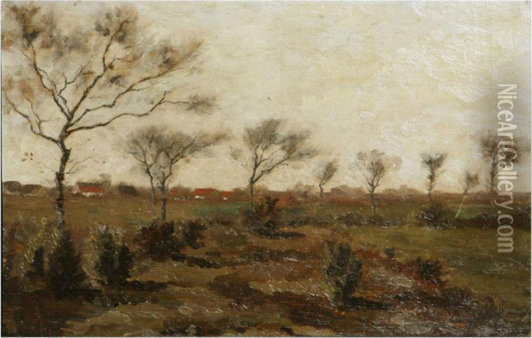 Landscape With Houses In The Distance Oil Painting - Leo Arden