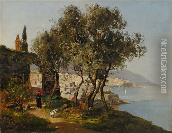 Am Golf Von Neapel Oil Painting - Gerolamo Varese