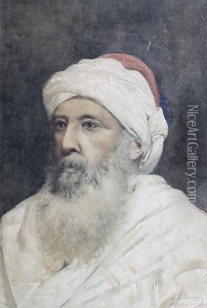 Portrait Of An Arab Gentleman Oil Painting - Jose Juliana Albert