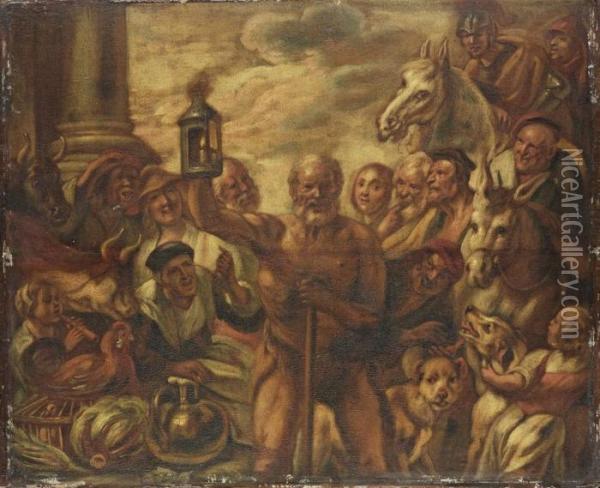 Diogenes Seeking A True Man Oil Painting - Jacob Jordaens