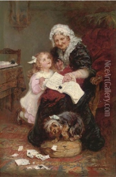 The Penitent Puppy Oil Painting - Frederick Morgan