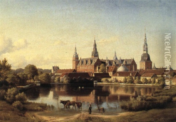 Frederiksborg Slot Oil Painting - Ulrich Baudissin