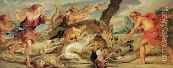 The Hunt of Meleager and Atalanta 1628 Oil Painting - Peter Paul Rubens