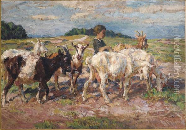 The Young Goatherder Oil Painting - Ernst Paul