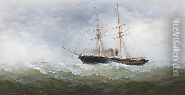 Streamers In Rough Seas Oil Painting - Charles Taylor