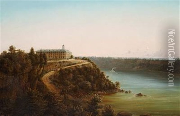 View From Niagara Falls Oil Painting - Ferdinand Richardt
