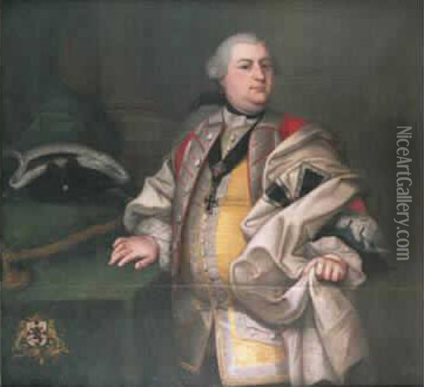 < Portrait Du Comte De Hoensbroeck >, Toile. Oil Painting - Pierre Michel De Lovinfosse