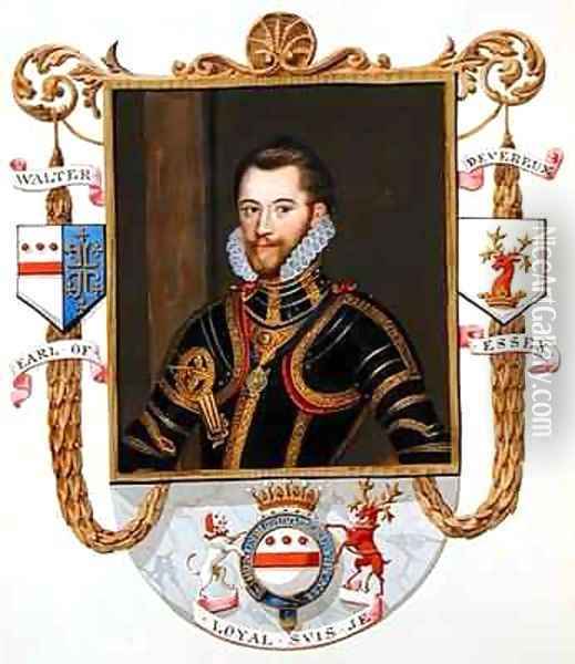 Portrait of Walter Devereux 1st Earl of Essex from Memoirs of the court of Queen Elizabeth Oil Painting - Sarah Countess of Essex