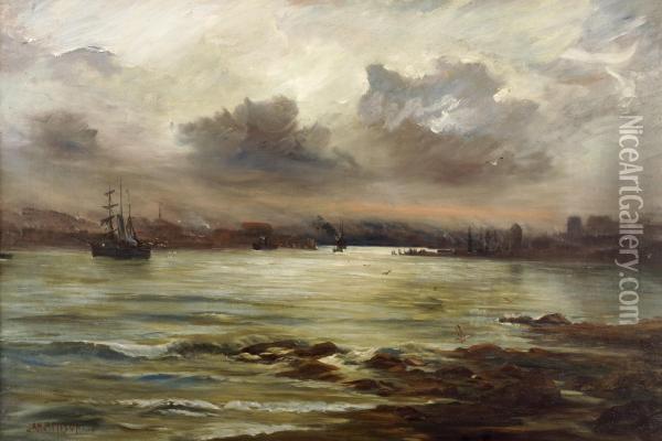 Belfast Lough Oil Painting - James A.H. Jameson