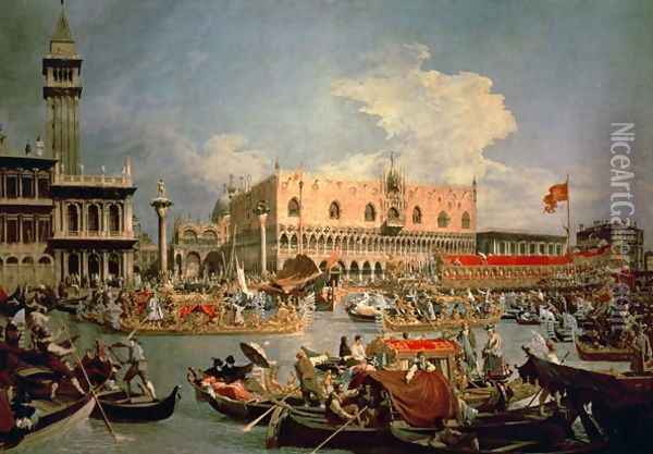 Return of the Bucintoro on Ascension Day Oil Painting - (Giovanni Antonio Canal) Canaletto