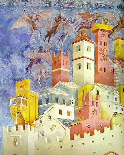 The Expulsion Of The Demons From Arezzo Detail 1295-1300 Oil Painting - Giotto Di Bondone