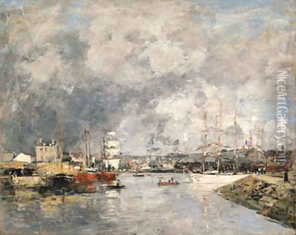 Dieppe, Le port (The Port of Dieppe) Oil Painting - Eugene Boudin