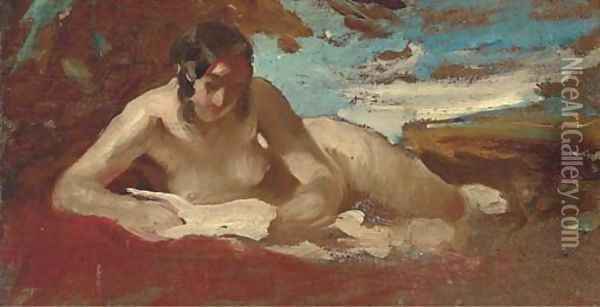 Study of a reclining nude Oil Painting - William Etty