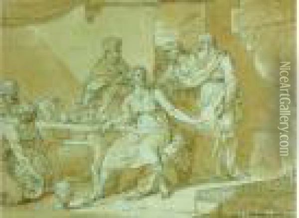 Themistocle Refuse Les Presents D'artaxcerxes Oil Painting - Jean-Michel Moreau