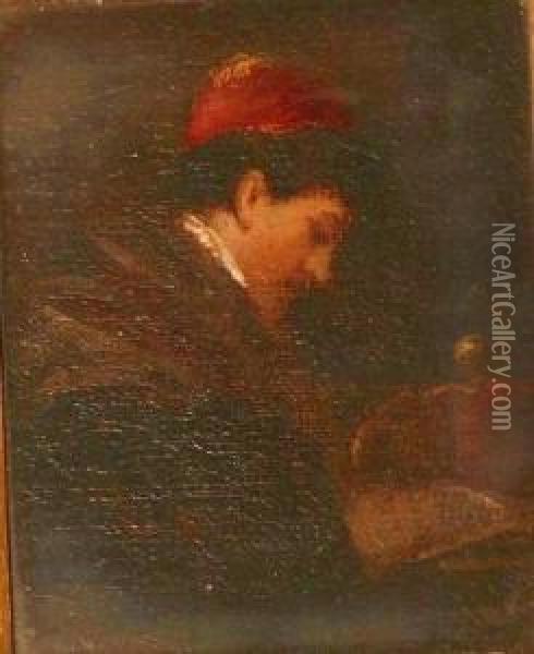 The Student Oil Painting - Sir Augustus Wall Callcott