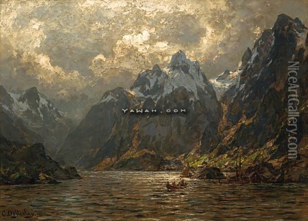 Fra Raftsund I Lofoten Oil Painting - Carl August H. Oesterley