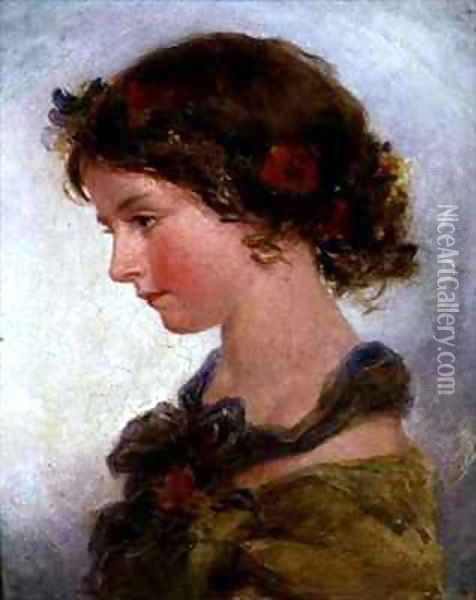 Portrait of a Young Girl Oil Painting - James II Fisher