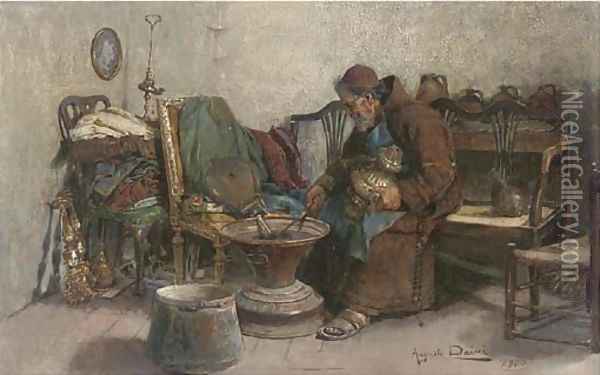 Stoking the embers Oil Painting - Augusto Daini