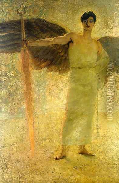 The Guardian of Paradise 1889 Oil Painting - Franz von Stuck
