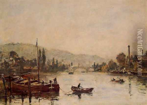 Rouen View from the Queen's Way 1895 Oil Painting - Eugene Boudin