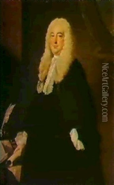 Portrait Of John Browne K.c. (1696-1750) Oil Painting - Allan Ramsay