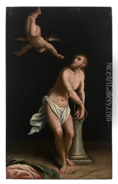 Le Christ A La Colonne Oil Painting - Marcantonio Bassetti