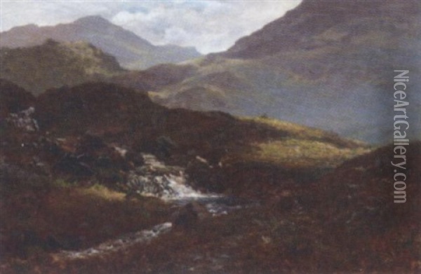A Highland Stream Oil Painting - James Smith Morland