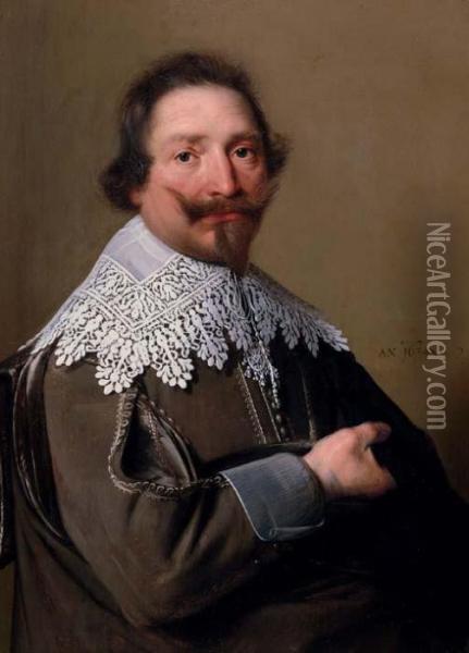 Portrait Of Jean Le Gouche Oil Painting - Johannes Cornelisz. Verspronck