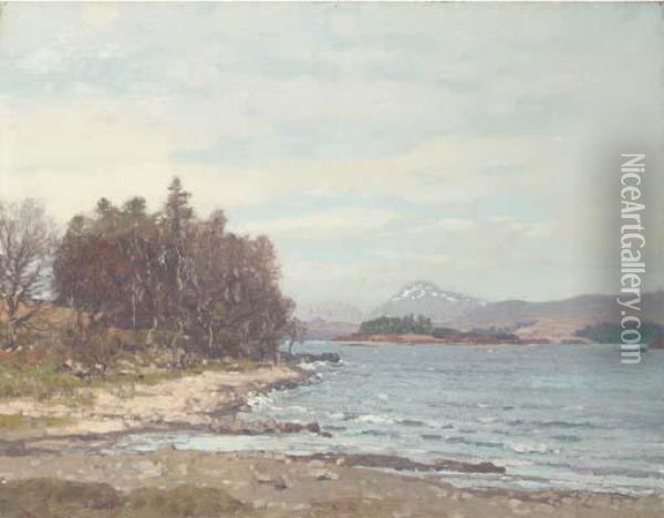 Loch Scene Oil Painting - George Houston