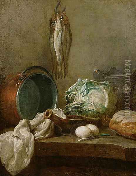 Still Life, c.1731-33 Oil Painting - Jean-Baptiste-Simeon Chardin