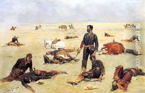 The Trooper What An Unbranded Cos Has Cost Oil Painting - Frederic Remington