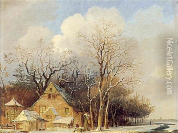 Kleine Winterlandschaft Oil Painting - Pieter Francis Peters