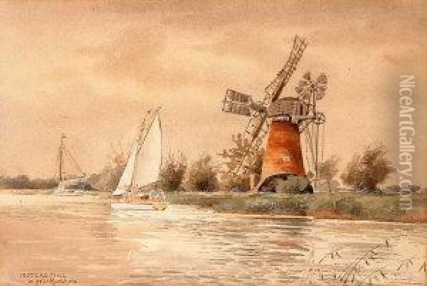 Irstead Mill Oil Painting - William Leslie Rackham