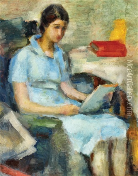 Lectura Oil Painting - Francisc Sirato