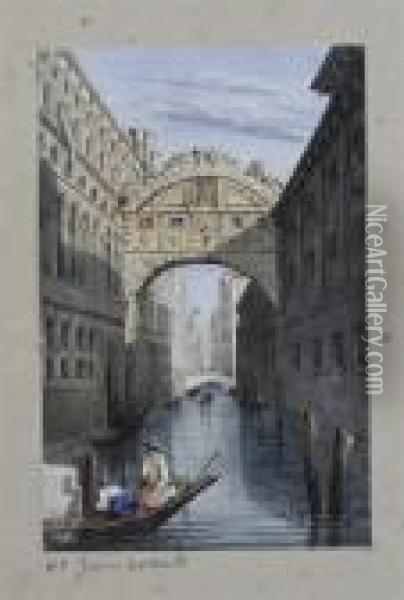 The Bridge Of Sighs, Venice Oil Painting - James Holland