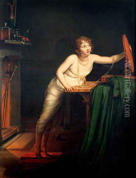 The First Sense of Coquetry, 1804 Oil Painting - Pauline Auzou