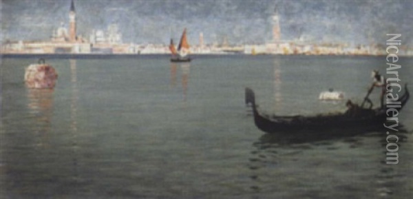 Blick Auf Venedig Von Der Guidecca Aus Oil Painting - George Sherwood Hunter