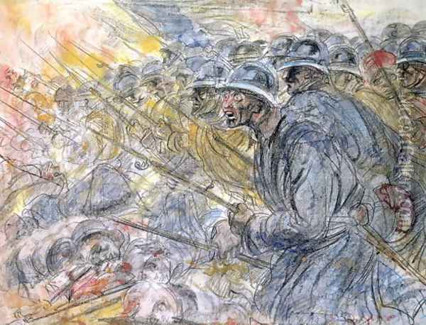 The Assault, Verdun Oil Painting - Charles de Groux