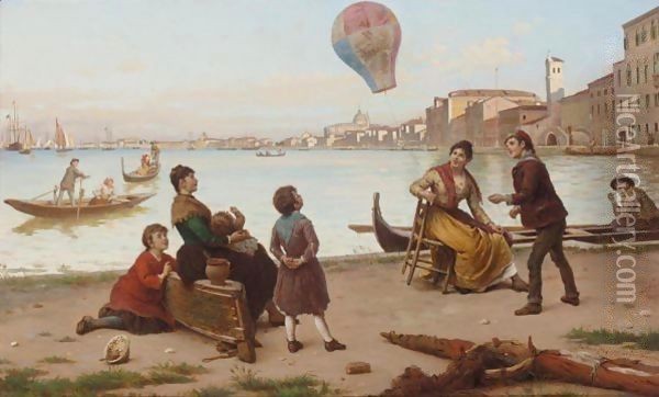 The Hot Air Balloon Oil Painting - Antonio Paoletti