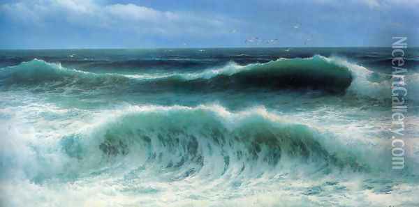 Breaking Waves I Oil Painting - David James