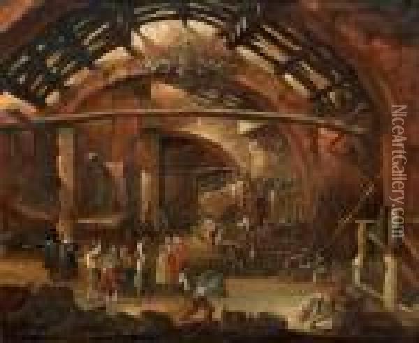 The Interior Of A Smithy Oil Painting - Rombout Van Troyen