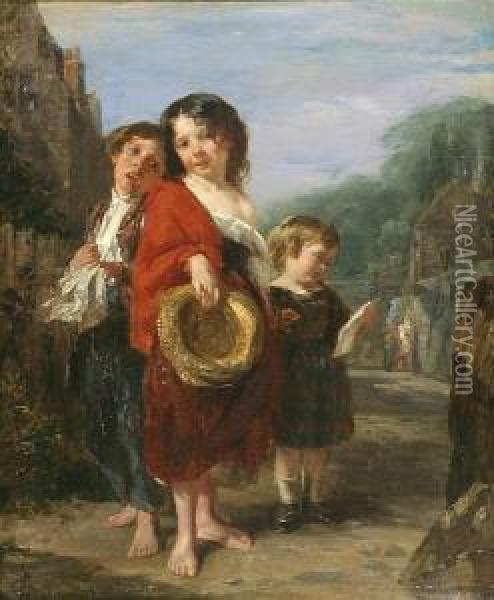Street Children Singing Oil Painting - John Faed