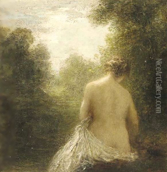 Baigneuse assise de dos Oil Painting - Ignace Henri Jean Fantin-Latour