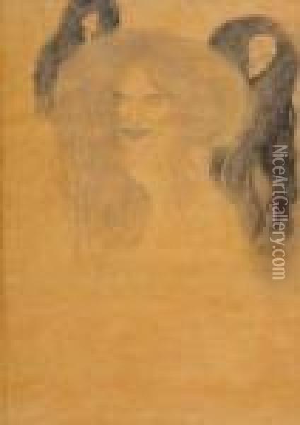 Studia Zenskych Hlav (podla Rovnomennej Kresby) Oil Painting - Gustav Klimt