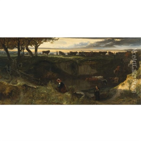 Plaine De Montfort-l'amaury Oil Painting - Louis-Godefroy Jadin