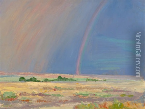 Four Miles Southeast Of Roswell, New Mexico Oil Painting - Arthur J. Hammond