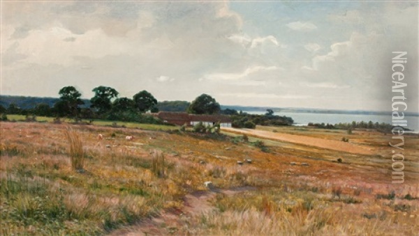 Skanskt Landskap Oil Painting - Axel Hjalmar Lindqvist