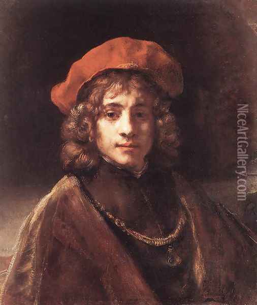 The Artist's Son Titus c. 1657 Oil Painting - Rembrandt Van Rijn