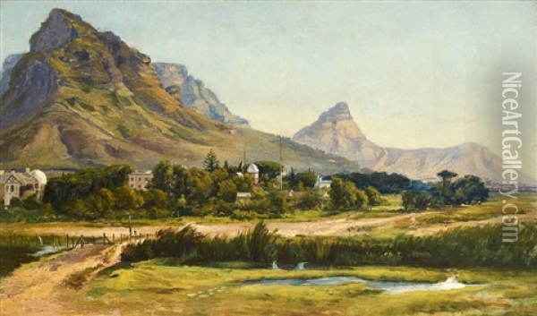 Landscape With Black River And Lion's Head Oil Painting - Charles Rolando