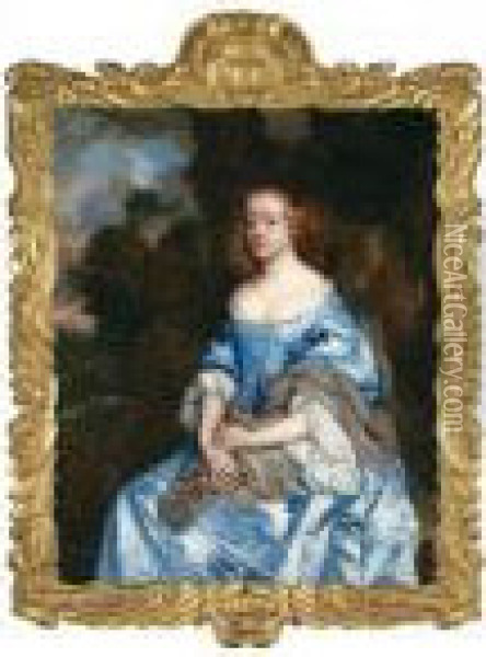 Portrait Of Lady Anna Grey Or Lady Mary Grey, Her Sister Oil Painting - Sir Peter Lely